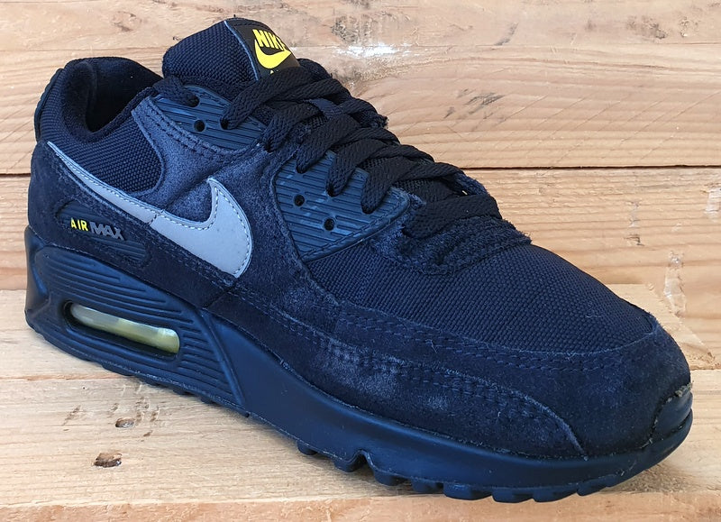 Nike Air Max 90 Low Suede Trainers UK7/US8/EU41 DO6706-001 Black/Yellow