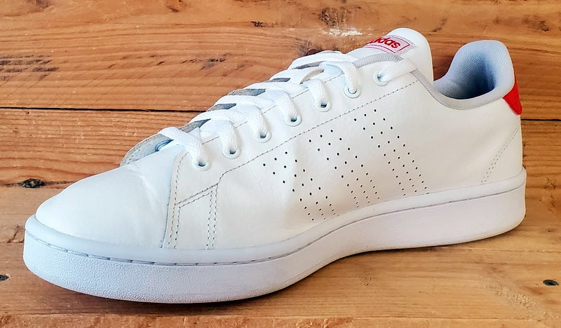 Adidas Neo Advantage Low Leather Trainers UK10/US10.5/EU44.5 F36422 White/Red