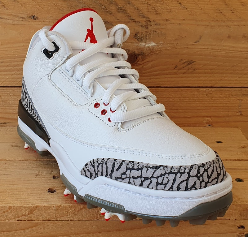 Nike Air Jordan 3 Golf Leather Trainers UK7.5/US8.5/EU42 AJ3783-100 White Cement