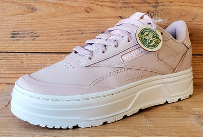 Reebok Club C Double Geo Low Leather Trainers UK5/US7.5/EU38 H69145 Pink/White