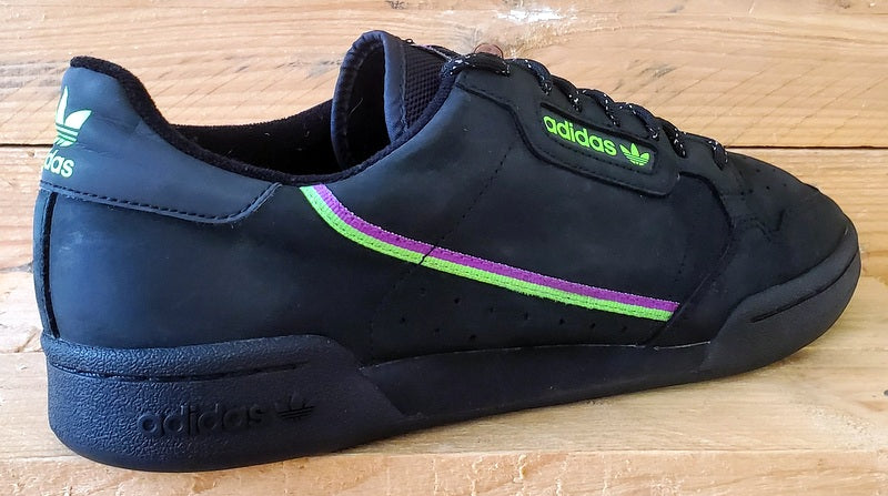 Adidas Continental 80 Low Suede Trainers UK9.5/US10/EU44 FU9392 Black/Purple