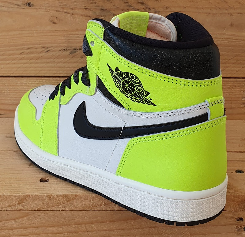 Nike Air Jordan 1 Visionaire Leather Trainers UK7/US8/EU41 555088-702 Volt/White