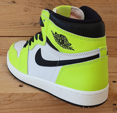 Nike Air Jordan 1 Visionaire Leather Trainers UK7/US8/EU41 555088-702 Volt/White