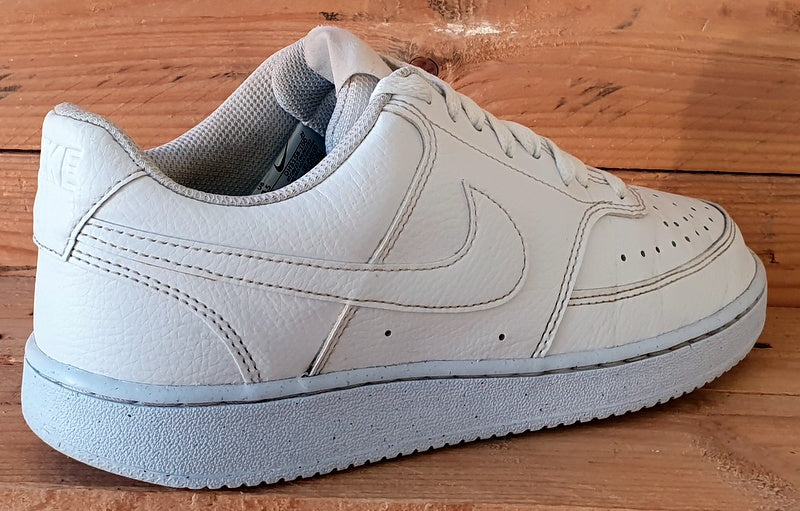 Nike Court Vision Low Leather Trainers UK7/US9.5/EU41 DH3158-100 Triple White