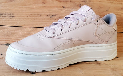 Reebok Club C Double Geo Low Leather Trainers UK4.5/US7/EU37.5 H69145 Soft Ecru