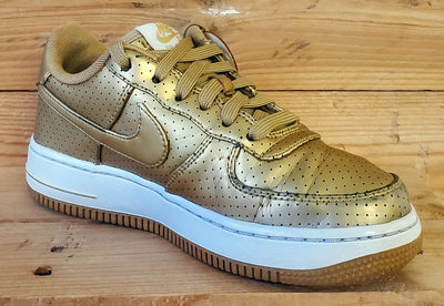 Nike Air Force 1 Low Leather Trainers UK3/US3.5Y/EU35.5 820438-700 Gold/White