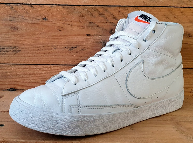 Nike Blazer Leather High Trainers UK9/US10/EU44 CW4649-991 Triple White