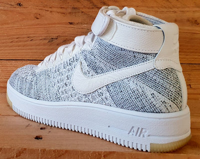 Nike Air Force 1 Mid Flyknit Trainers UK5/US7.5/EU38.5 818018-101 White