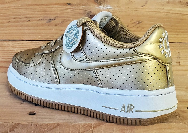 Nike Air Force 1 Low Leather Trainers UK3/US3.5Y/EU35.5 820438-700 Gold/White