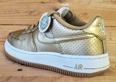 Nike Air Force 1 Low Leather Trainers UK3/US3.5Y/EU35.5 820438-700 Gold/White