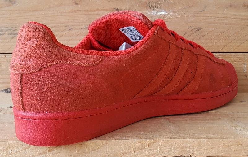 Adidas Superstar Low Suede Trainers UK9/US9.5/EU43 S79475 Triple Red