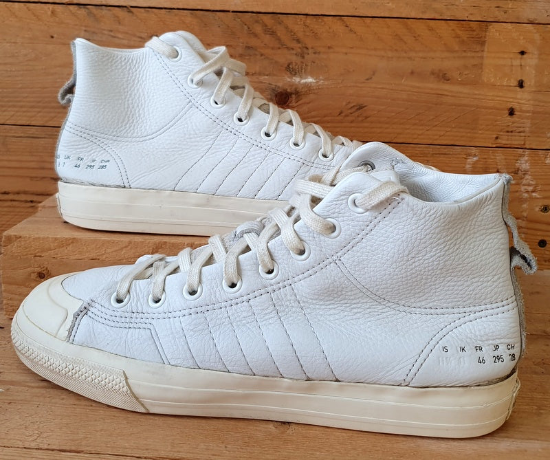 Adidas Nizza Mid Leather Trainers UK11/US11.5/EU46 FY0041 White/Cream