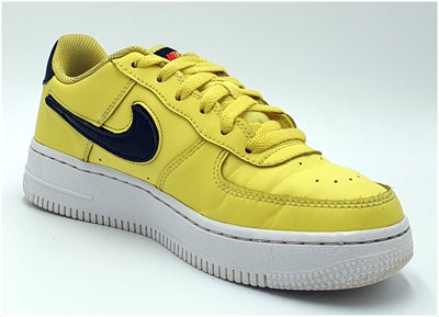 Nike Air Force 1 Replaceable Swoosh Trainers AR7446-700 Yellow UK4/US4.5Y/EU36.5
