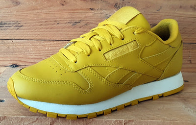 Reebok Classic Low Leather Trainers UK6/US8.5/EU39 CN7604 Lemon Yellow/White