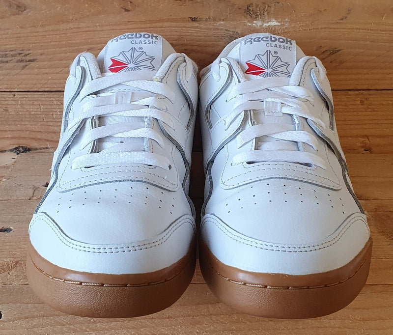 Reebok Workout Plus Low leather Trainers UK6.5/US7.5/EU40 CN2126 White/Gum