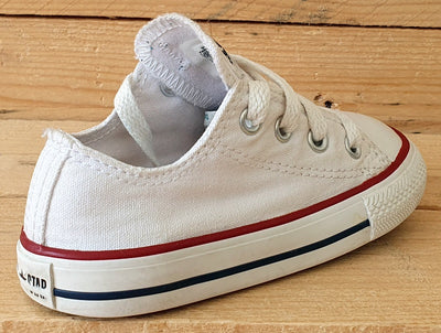 Converse All Star Low Canvas Kids Trainers UK7/US7/EU23 7J256 White/Red