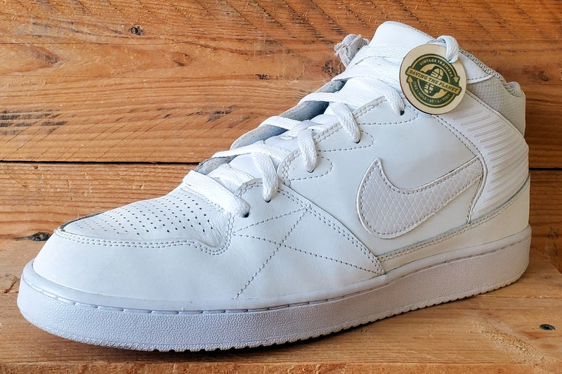 Nike Priority Mid Leather Trainers UK10/US11/EU45 641893-110 Triple White