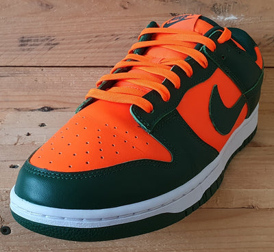 Nike Dunk Low Miami Hurricanes Leather Trainers UK10.5/US11.5/E45.5 Green/Orange