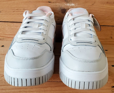 Puma Carina Low Leather Trainers UK4/US5/EU37 393846-04 White/Pink/Grey
