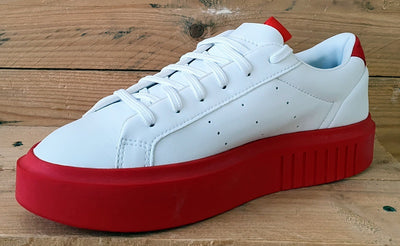 Adidas Sleek Super Fiorucci Low Leather Trainers UK6/US7.5/EU39 EE4719 White/Red