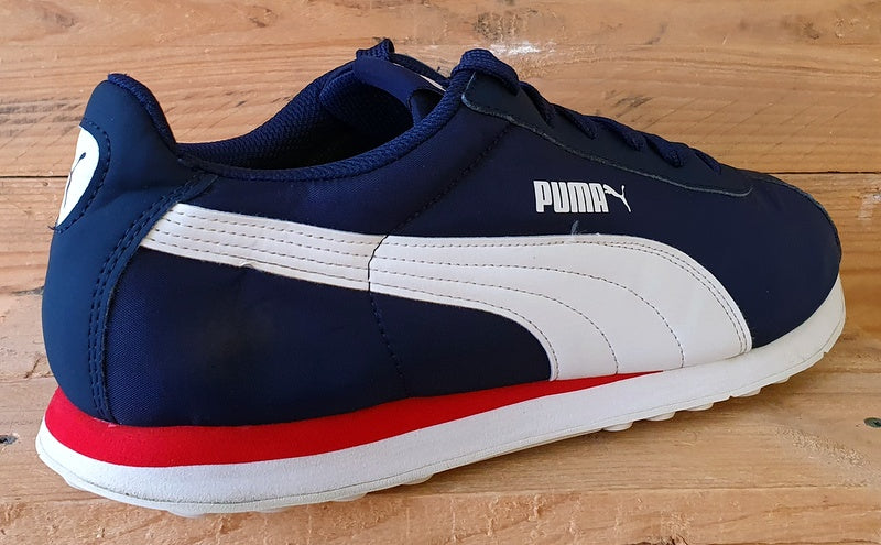 Puma Turin NL Low Nylon/Leather Trainers UK12/US13/EU47 362167 02 Navy/White