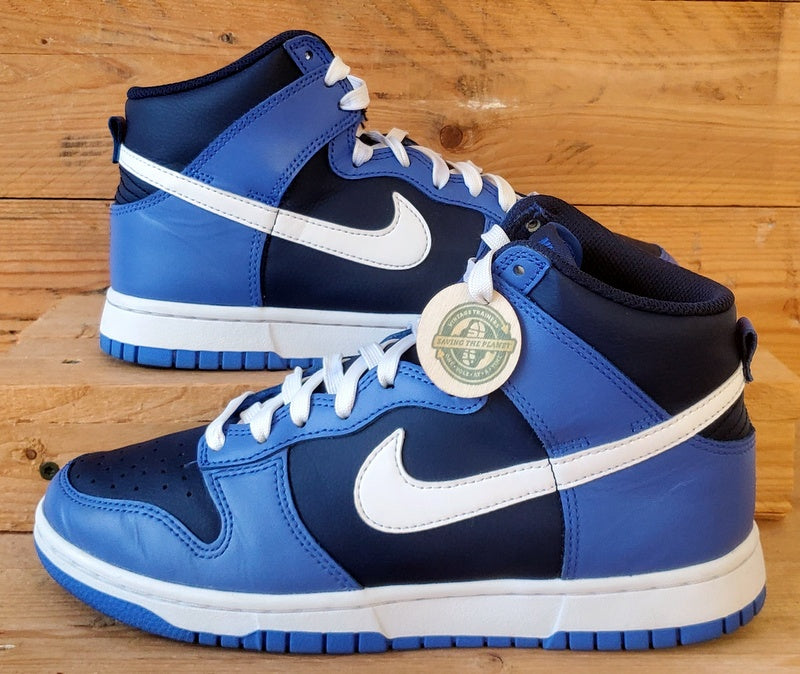 Nike Dunk Mid Leather Trainers UK6/US7/EU40 DJ6189-400 Medium Blue/Midnight Navy