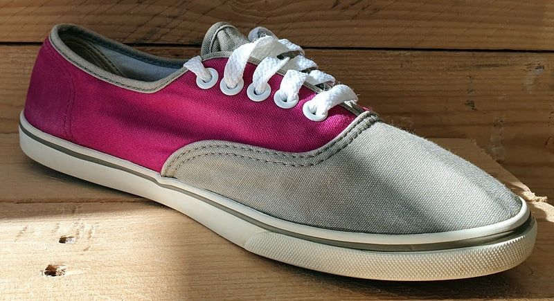 Vans Off The Wall Low Canvas Trainers UK5/US7.5/EU38 T375 Pink/Grey/White