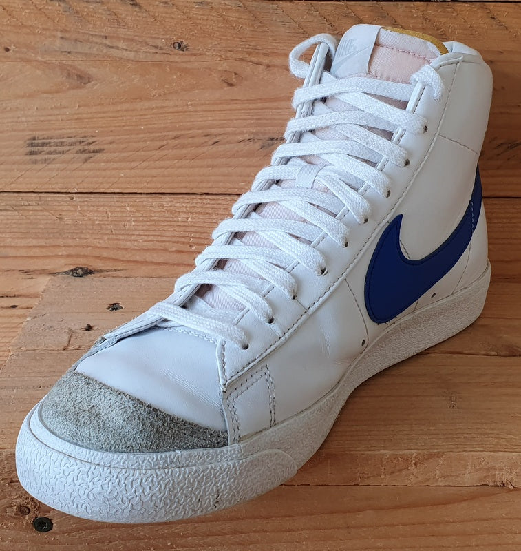 Nike Blazer 77 Mid Leather Trainers UK10/US11/EU45 BQ6806-124 White/Game Royal