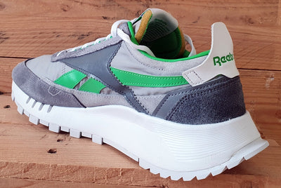 Reebok Classic Legacy Textile/Suede Trainers UK9.5/US10.5/EU44 FY8323 Grey/Green