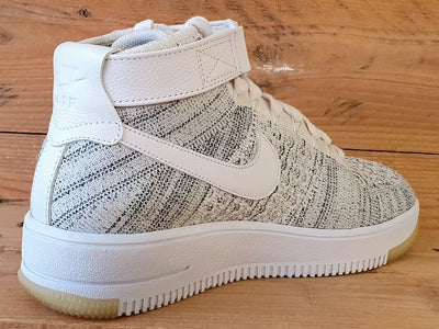 Nike Air Force 1 Mid Flyknit Trainers UK5/US7.5/EU38.5 818018-101 White