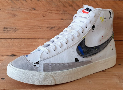 Nike Blazer Mid 77 Leather Trainers UK8/US9/EU42.5 DC7331-100 Paint Splatter