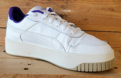 Puma Carina Street Low Leather Trainers UK8/US10.5/EU42 389390-04 White/Purple