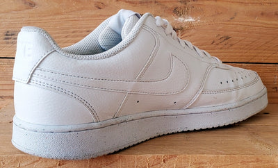 Nike Court Vision Low Leather Trainers UK9/US10/EU44 DH2987-100 Triple White