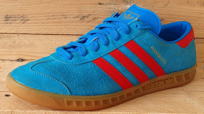 Adidas Original Hamburg Low Suede Trainers UK10/US10.5/E44.5 B24967 Blue/Red/Gum
