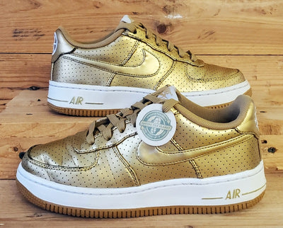 Nike Air Force 1 Low Leather Trainers UK3/US3.5Y/EU35.5 820438-700 Gold/White