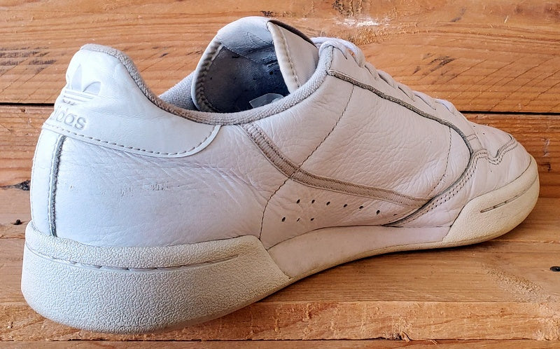 Adidas Continental 80 Low Leather Trainers UK9.5/US10/EU44 CG7120 Triple White