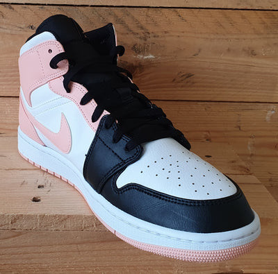 Nike Air Jordan 1 Mid Leather Trainers UK11/US12/EU46 554724-133 Crimson Tint