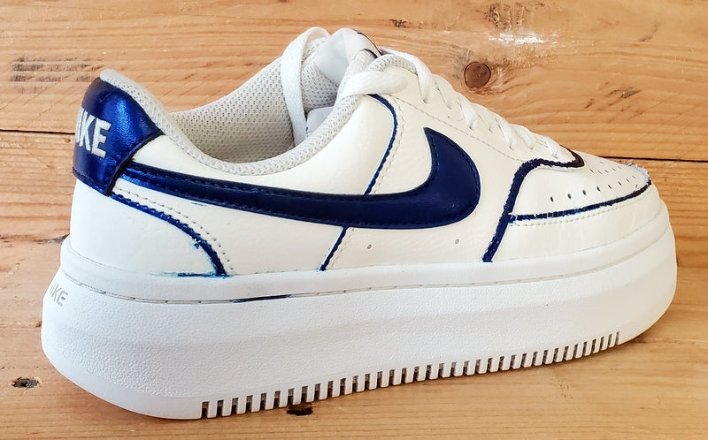 Nike Court Vision Alta Leather Trainers UK4/US6.5/EU37.5 DM0113-102 White/Blue