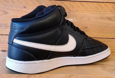 Nike Court Vision Mid Leather Trainers UK9/US10/EU44 DN3577-001 Black/White