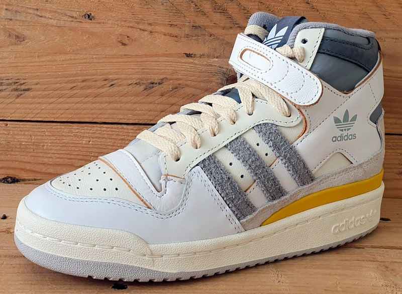 Adidas Forum 84 High Leather Trainers UK4.5/US5/EU37 GY5727 White/Yellow