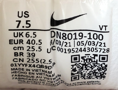 Nike Waffle One Low Textile/Suede Trainers UK6.5/US7.5/EU40.5 DN8019-100 White