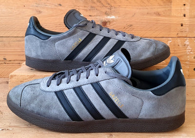 Adidas Gazelle Low Suede Trainers UK13/US13.5/EU48.5 EE8943 Grey/Black Gum Sole