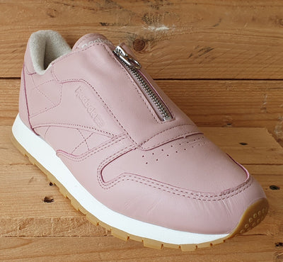 Reebok Classic Zip Low Leather Trainers UK7/US9.5/EU40.5 BS8065 Pink/White/Gum