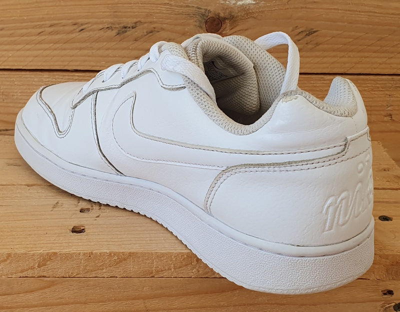 Nike Ebernon Low Leather Trainers UK8/US9/EU42.5 AQ1775-100 Triple White