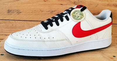 Nike Court Vision Low Leather Trainers UK10/US11/EU45 DH2987-102 Cream/Red