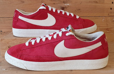 Nike Blazer Low PRM Leather Trainers UK10/US11/EU45 538402-602 Red/White