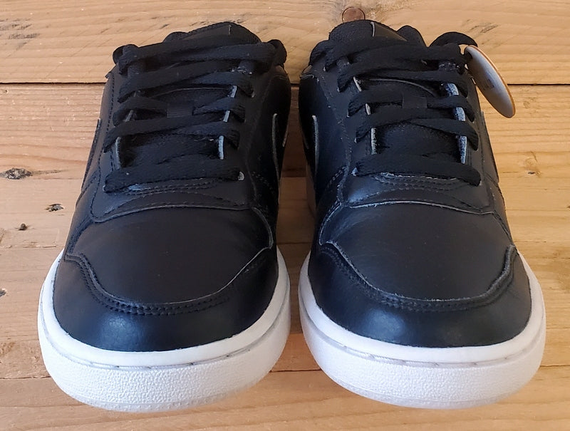 Nike Ebernon Low Leather Trainers UK4/US6.5/EU37.5 AQ1779-001 Black/White