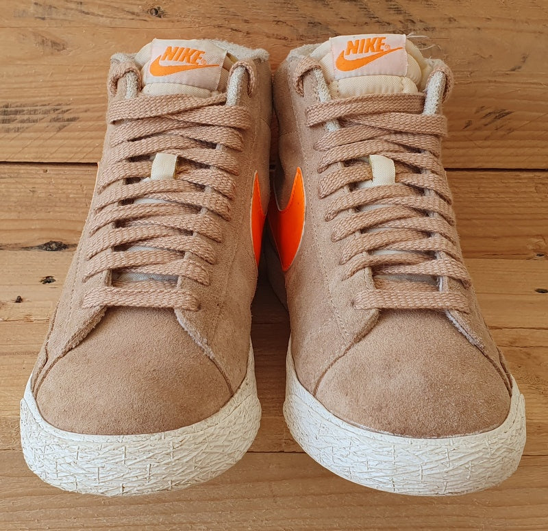 Nike Blazer Mid Suede Trainers UK5/US7.5/EU38.5 518171-202 Beige/Orange/White