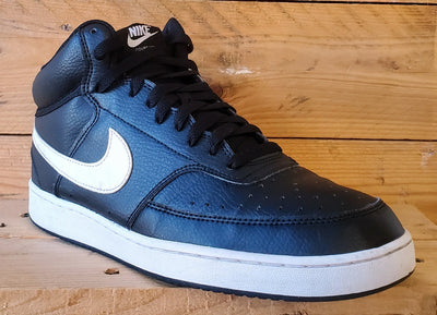 Nike Court Vision Mid Leather Trainers UK9/US10/EU44 DN3577-001 Black/White