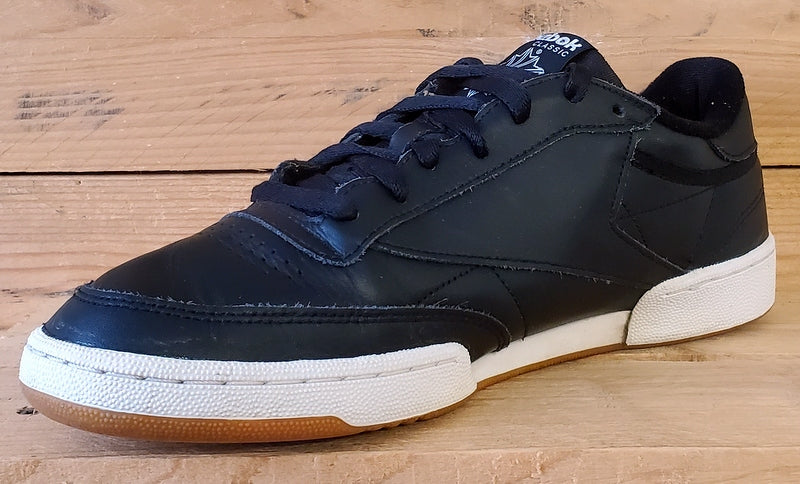 Reebok Club C 85 Low Leather Trainers UK9/US10/EU43 AR0458 Black/White/Gum
